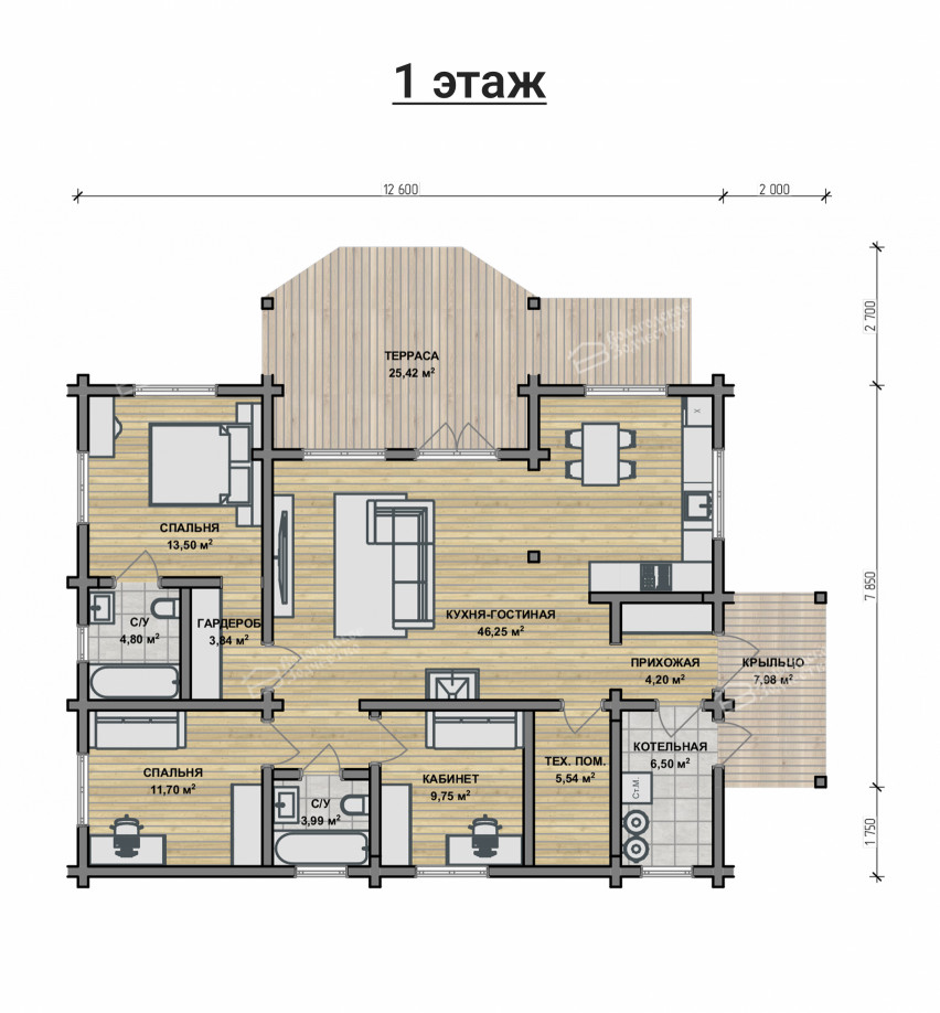 Дом из клееного бруса VZ-479